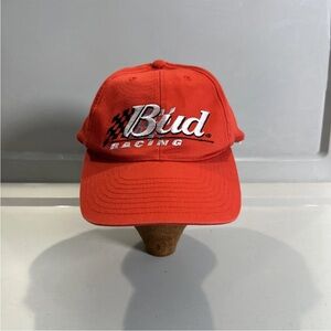 Vintage NASCAR bud racing Snapback Hat Embroidered Red OSFM Spike Sports